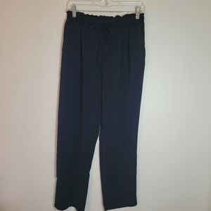 Stradivarius Black Paperbag Waist Pants